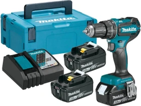 Makita DHP485RF3J Akku-Schlagbohrschrauber inkl. MAKPAC + 3 Akkus 3.0Ah