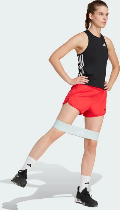 adidas Pacer Essentials Knit High-Rise Shorts pure ruby/black (Damen)