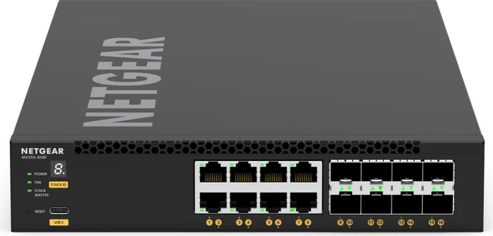 Netgear AVoIP M4350 Rackmount 10G Managed Switch, 8x RJ-45, 4x SFP+