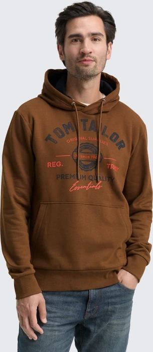 Tom Tailor Logo-Print Hoodie dark palm (Herren)