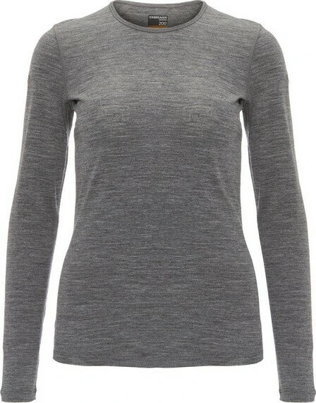 Icebreaker Merino 200 Oasis Crewe Funktionsshirt langarm gritstone heather (Damen)