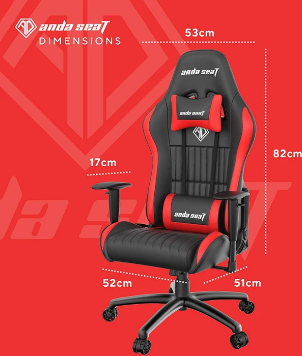 Anda Seat Jungle Premium Gamingstuhl, schwarz/rot