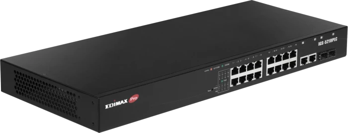 Edimax Pro IGS-1 Industrial Rackmount Gigabit Smart Switch, 16x RJ-45, 2x RJ-45/SFP, 360W PoE+