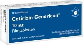 Cetirizin Genericon 10mg Tabletten, 10 Stück