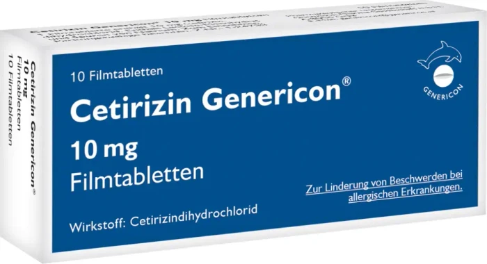 Cetirizin Genericon 10mg Tabletten, 10 Stück