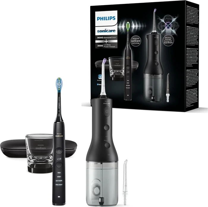 Philips HX3886/43 Cordless Power Flosser 3000 + DiamondClean 9000 schwarz