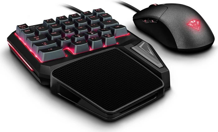 Trust Gaming GXT 888 Assa Single Handed Keyboard, schwarz, USB