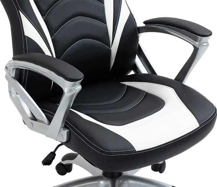 CLP Foxton Kunstleder Gamingstuhl, schwarz/weiß
