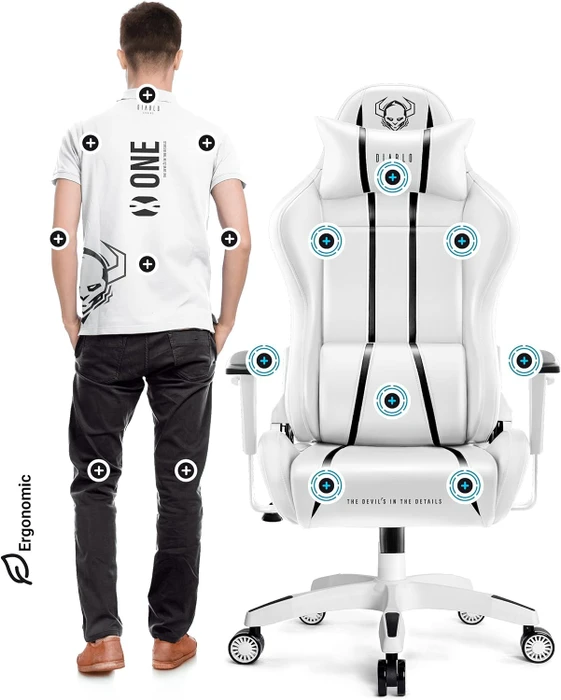 Diablo Chairs X-One 2.0 Normal Gamingstuhl, weiß/schwarz