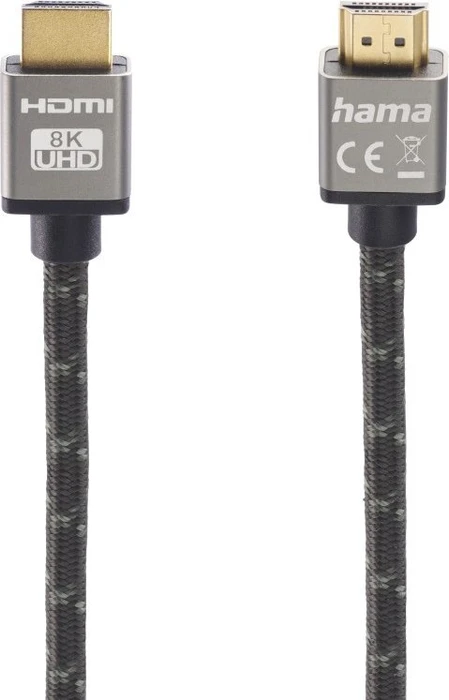 Hama 8K Ultra High Speed HDMI Kabel Alu grau/schwarz, 2m