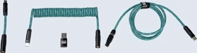 Wooting Premium Cable Set, USB-C/USB-A, Tastaturkabel (Spiral-Textilkabel), Cyber Teal