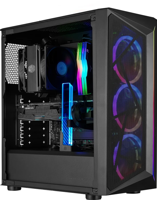 Cooler Master CMP 510, schwarz, inkl. 3x Lüfter, Lüfter LED ARGB, Glasfenster
