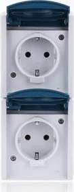 Busch-Jaeger Ocean SCHUKO Steckdose 2-fach, grau/blaugrün