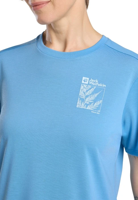 Jack Wolfskin Vonnan Graphic Funktionsshirt kurzarm explore mid blue (Damen)