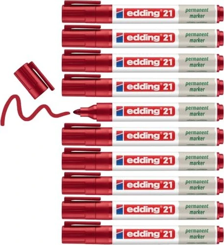 edding EcoLine 21 Permanentmarker rot, 10er-Pack