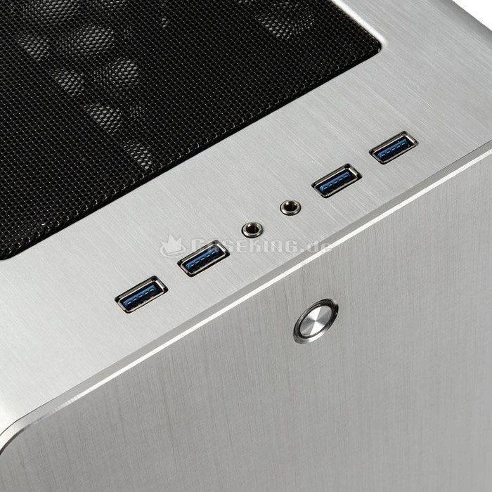 Raijintek Asterion Classic, silber, Glasfenster