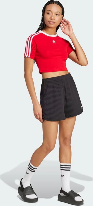 adidas 3-Streifen Baby T-Shirt kurzarm better scarlet/white (Damen)