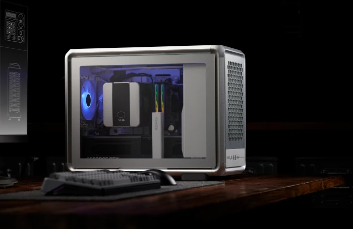 Cooler Master MasterFrame 400 Mesh, silber, Glasfenster