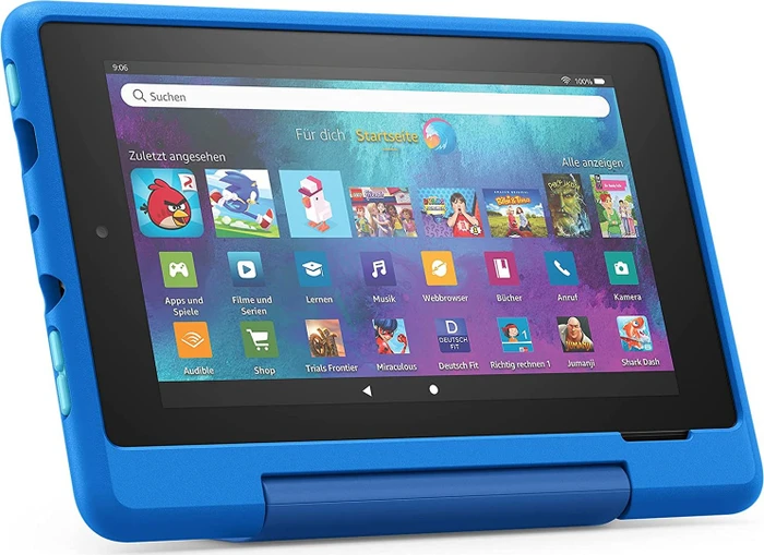 Amazon Fire 7 KFMUWI 2019, ohne Werbung, blau, 16GB, Kids Pro Edition