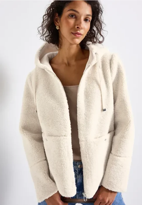 Street One Teddy Kapuze Jacke pastel sand (Damen)