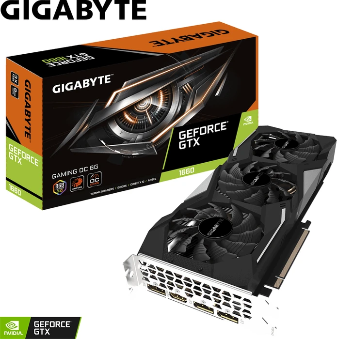 GIGABYTE GeForce GTX 1660 Gaming OC 6G, 6GB GDDR5, HDMI, 3x DP
