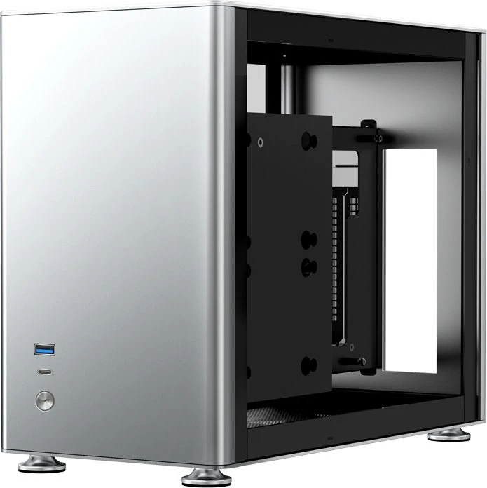 Jonsbo A4, silber, Glasfenster, Mini-ITX