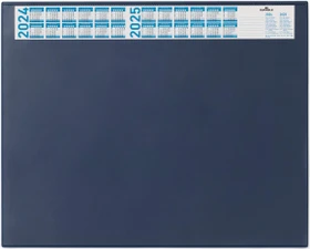 Durable 7204 Schreibunterlage mit Jahreskalender und transparenter Abdeckung, 650x520mm, blau