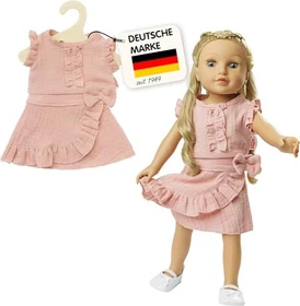 Heless Puppen-Wickelrock mit Rüschen-Top rosa 28-35cm