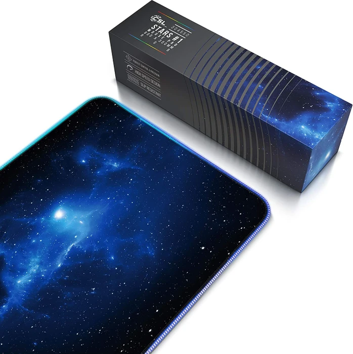 Titanwolf Stars #1 RGB XXL Gaming-Mauspad, 800x300mm, schwarz/blau