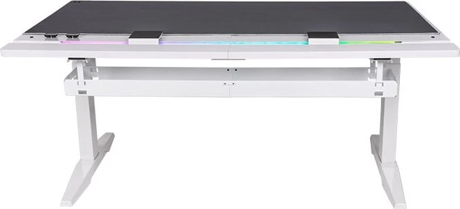 Thermaltake G700 RGB Gaming Desk elektrisch höhenverstellbarer Sitz-Steh-Schreibtisch 160x89cm Snow/weiß