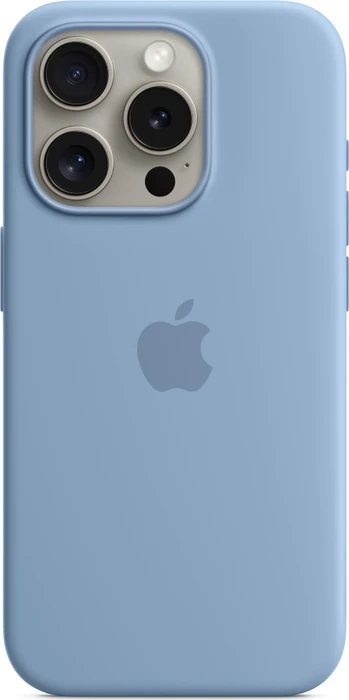 Apple Silikon Case mit MagSafe für iPhone 15 Pro winterblau