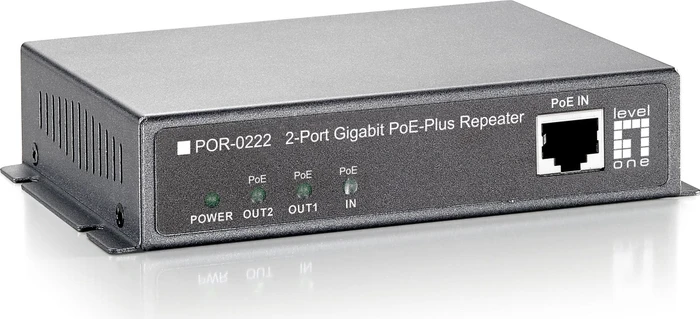 LevelOne Wallmount Gigabit PoE-Extender, 3x RJ-45, PoE+ PD