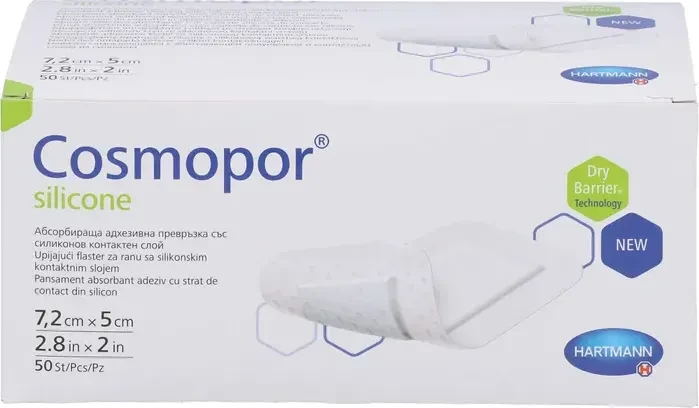 Hartmann Cosmopor silicone Wundverband steril, 5 x 7.2cm, 50 Stück