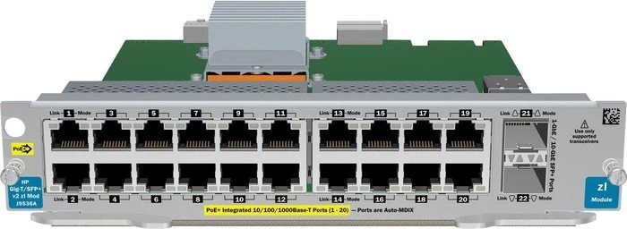 HPE Gigabit Switch, 20x RJ-45, 2x SFP+, PoE+