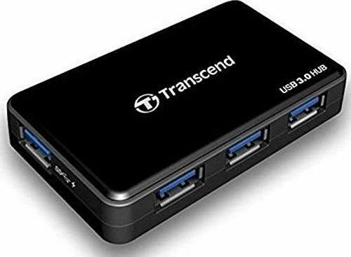 Transcend HUB3 USB-Hub, 4x USB-A 3.0, USB 3.0 Micro-B [Buchse]