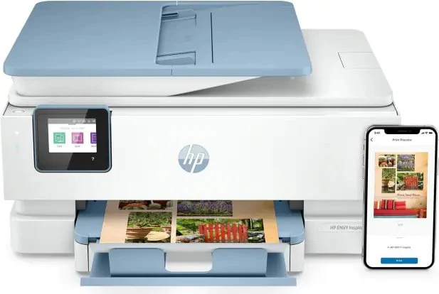 HP Envy Inspire 7921e All-in-One weiß/blau, Instant Ink, Tinte, mehrfarbig