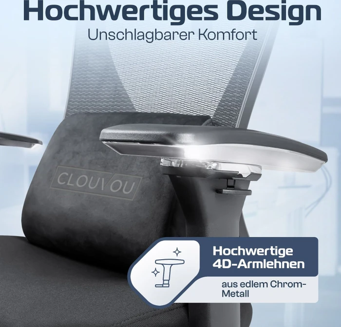 Clouvou CleverSeat Bürostuhl, schwarz