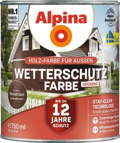 Alpina Farben Wetterschutz-Farbe deckend außen nussbraun, 750ml