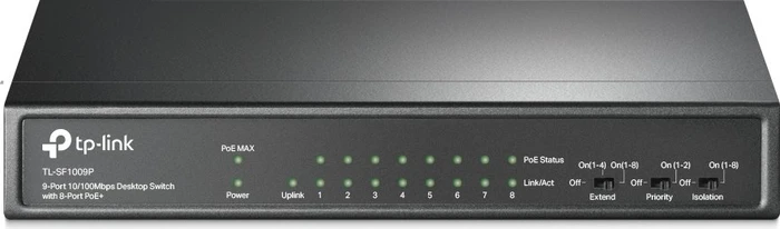 TP-Link TL-SF1000 Desktop Switch, 9x RJ-45, 65W PoE+
