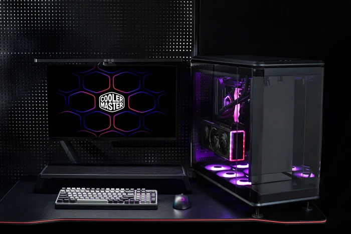Cooler Master MasterFrame 360 Panorama, schwarz, Glasfenster