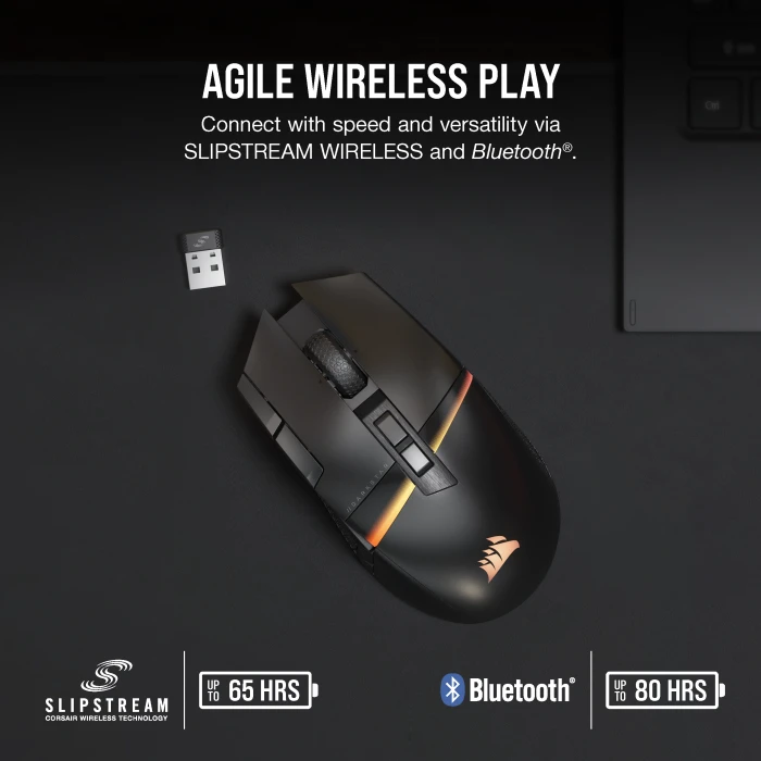 Corsair Gaming Darkstar Wireless MMO/MOBA Mouse, USB/Bluetooth