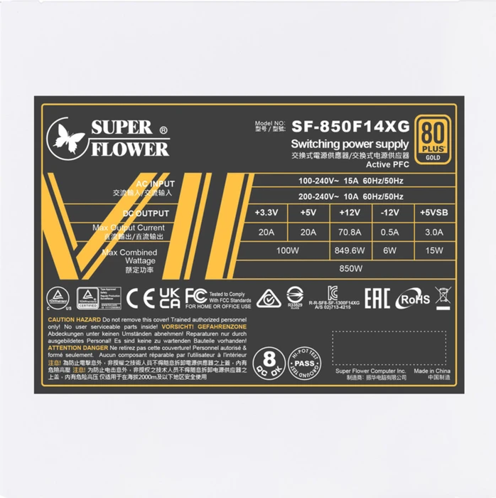 Super Flower Leadex VII XG weiß 850W, ATX 3.0