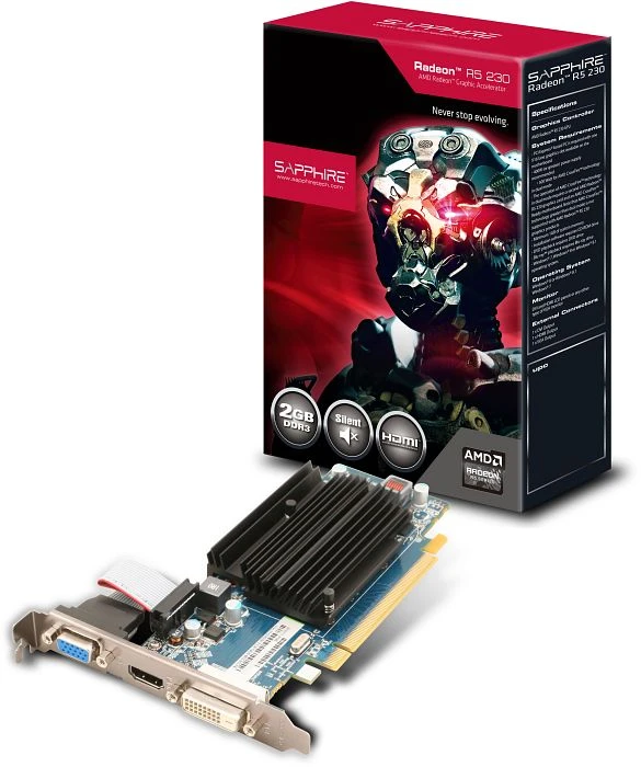 Sapphire Radeon R5 230, 2GB DDR3, VGA, DVI, HDMI, lite retail