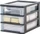 Iris Ohyama Aufbewahrungsbox, 3 Schubladen, 12l, transparent/schwarz (104581)