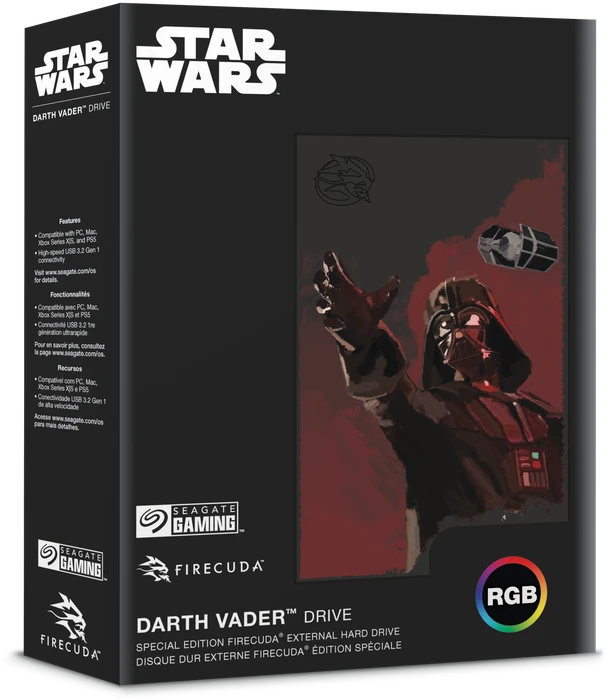 Seagate FireCuda Gaming HDD - Darth Vader Special Edition, 2TB, +Rescue, USB 3.0 Micro-B