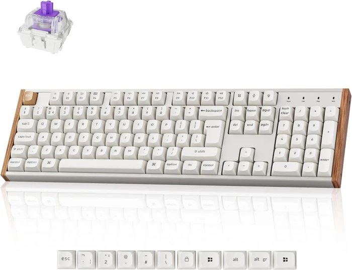 Keychron K10 HE Wireless, Special Edition ISO White, LEDs RGB, Gateron 2.0 Magnetic Nebula, USB/Bluetooth, UK