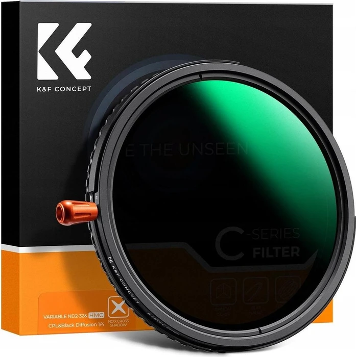 K&F Concept C Series 3in1 CPL + ND2-ND32 (1-5 stops) + Black Mist 1/4 Filter 58mm