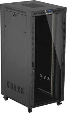 Lanberg 19" Rackschrank 37HE, LCD, freistehend, Flat Pack, V2, Glastür, IP20, RAL 9004, 1000mm tief