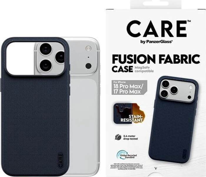 PanzerGlass Care Fusion Fabric Case w. MagSafe für Apple iPhone 18 Pro Max blau