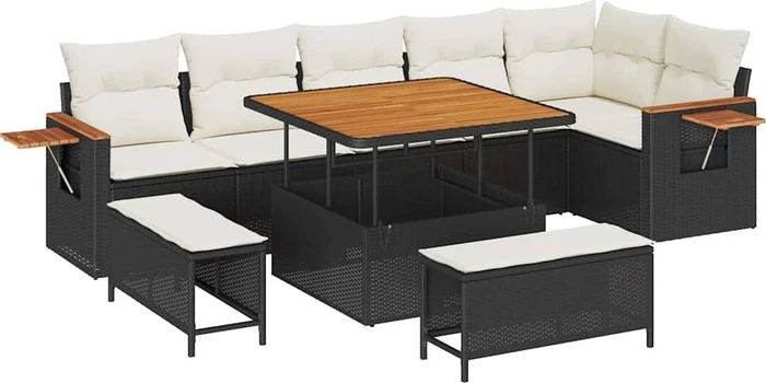 vidaXL Polyrattan Gartensofa Lounge-Set